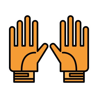 Bahçe eldivenleri çizgisi ve biçim ikonu vektör tasarımı