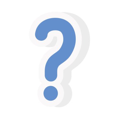 Soru işareti etiketi ve düz biçim vektör tasarımı