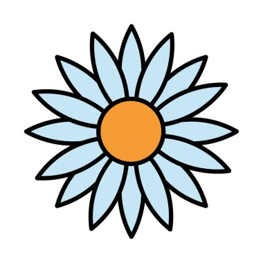 çiçek çizgisi ve biçim ikonu vektör tasarımını doldur