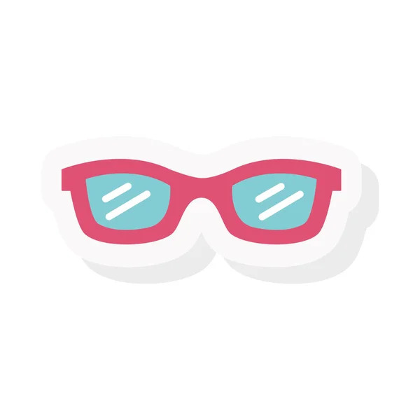 Autocollant de lunettes et design vectoriel d'icône de style plat — Image vectorielle