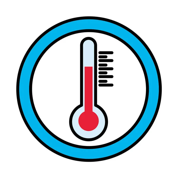 Thermomètre en ligne de timbre d'étanchéité et design vectoriel icône de style de remplissage — Image vectorielle