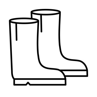 Bahçe çizmeleri çizgisi biçim vektör tasarımı