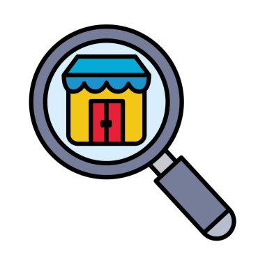 lupe satırında depola ve biçim ikonu vektör tasarımını doldur