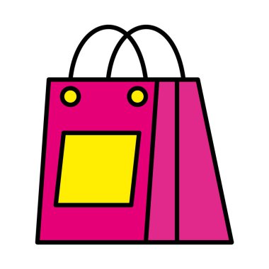 alışveriş poşeti hattı ve biçim ikonu vektör tasarımını doldur