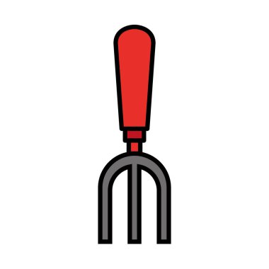 Bahçe tırmık çizgisi ve biçim ikonu vektör tasarımı