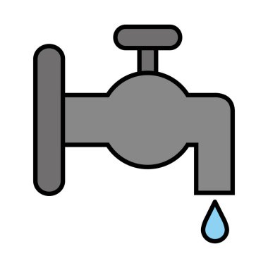 su musluk hattı ve biçim ikonu vektör tasarımını doldur