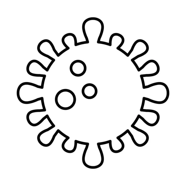 Covid 19 virus lijn stijl pictogram vector ontwerp — Stockvector