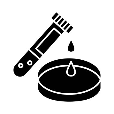 test tüpü kan damlaları ve plaka siluet biçim ikon vektör tasarımı