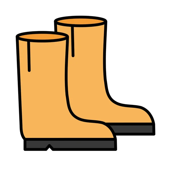 Zahradní boty linka a výplň styl ikony vektor design — Stockový vektor