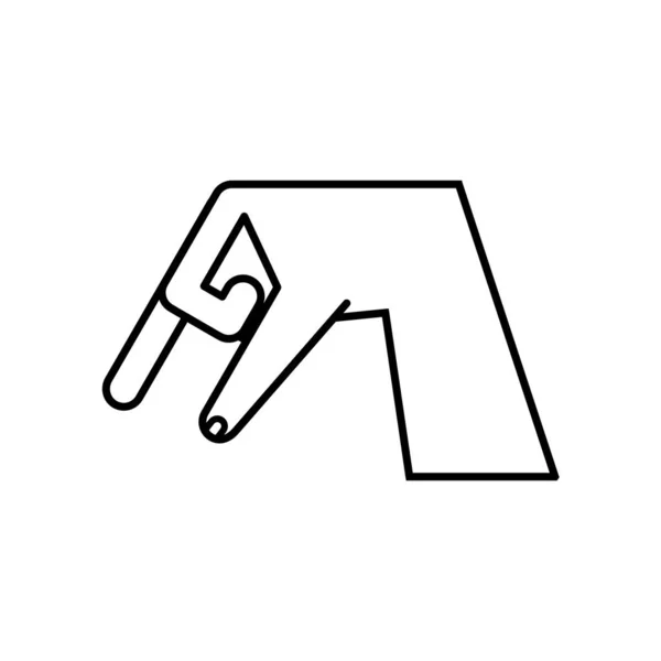 El işaret dili q çizgi biçim vektör tasarımı — Stok Vektör