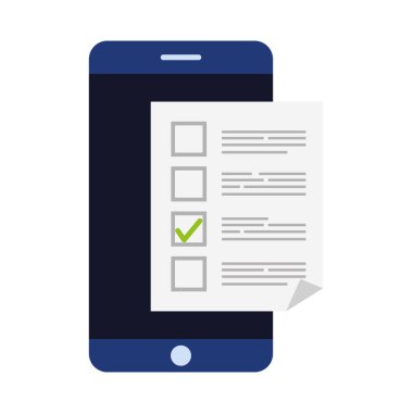 akıllı telefon vektör tasarımının önünde oy kağıdı