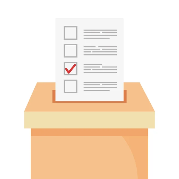 Papel de voto en el diseño de vectores caja — Vector de stock