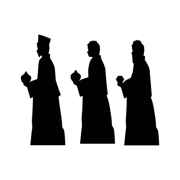 Καλά Χριστούγεννα τρεις σοφοί άνδρες silhouette διάνυσμα σχεδιασμό — Διανυσματικό Αρχείο