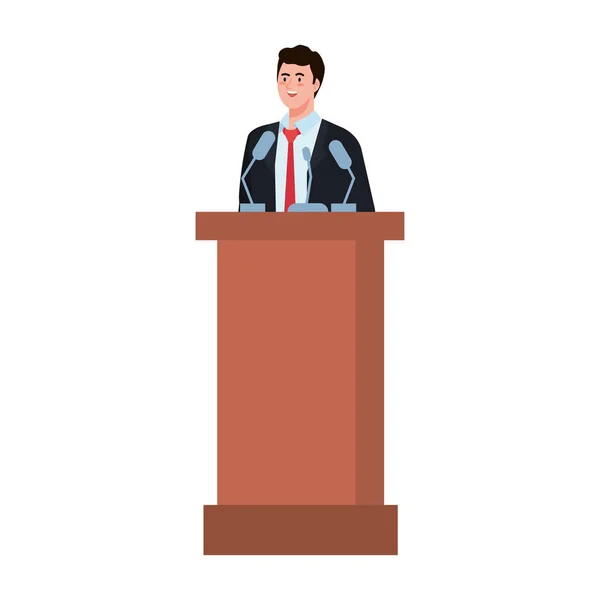 Ordförande man på podium vektor design — Stock vektor