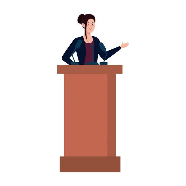 Présidente femme sur podium conception vectorielle — Image vectorielle