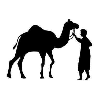 Deve silueti vektör tasarımlı mutlu noeller.