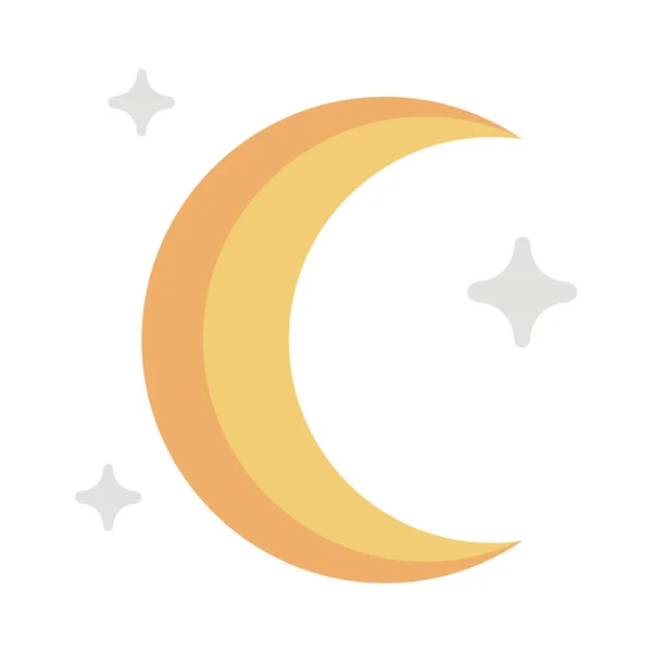 Luna con stelle disegno vettoriale — Vettoriale Stock