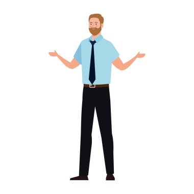 Kravat vektör tasarımlı iş adamı çizgi filmi