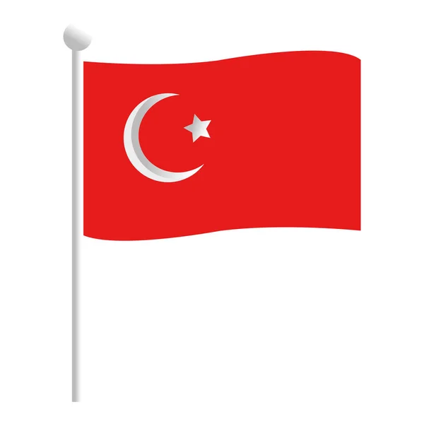 Drapeau turc icône vectoriel design — Image vectorielle