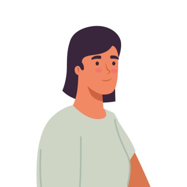 kadın çizgi film izole vektör tasarımı