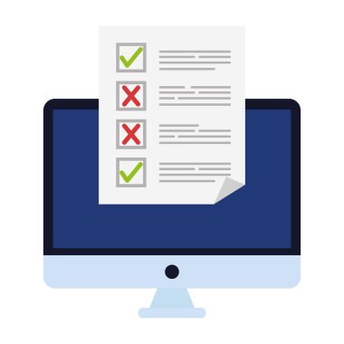 Bilgisayar vektör tasarımı önünde oy kağıdı