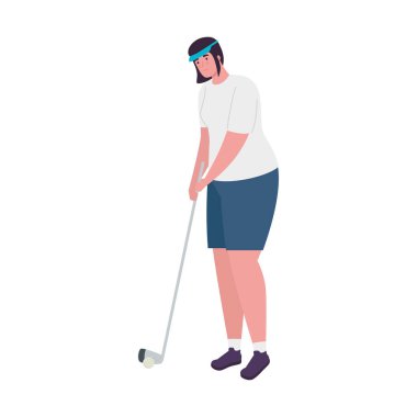 Golf oynayan kadın vektör tasarımı