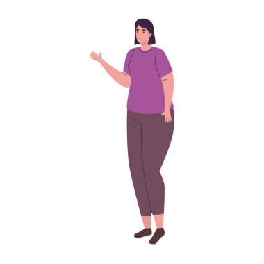 kadın çizgi film izole vektör tasarımı