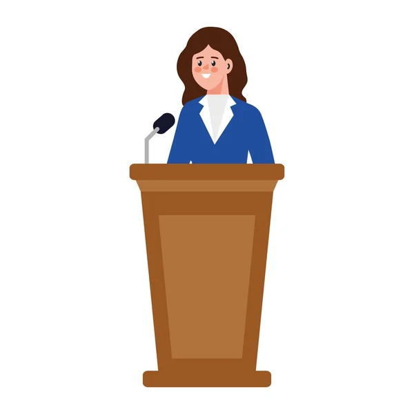 Présidente femme sur podium conception vectorielle — Image vectorielle