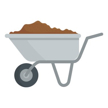 El arabası simgesi vektör tasarımının içinde bahçıvan toprağı