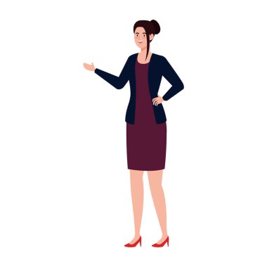 İş kadını karikatürü izole vektör tasarımı