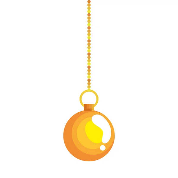 Feliz natal esfera pendurado vetor design — Vetor de Stock
