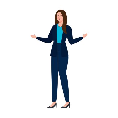 İş kadını karikatürü izole vektör tasarımı