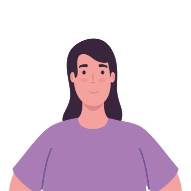 kadın çizgi film izole vektör tasarımı