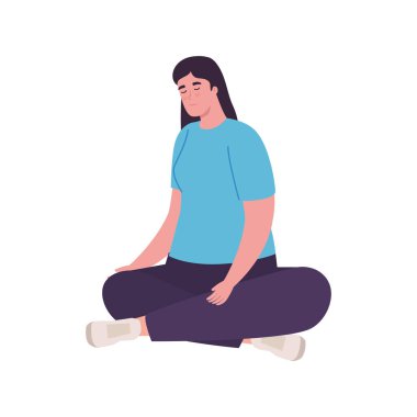 kadın çizgi film izole vektör tasarımı