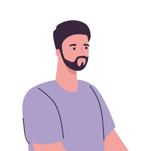 Desenho animado homem com design de vetor de barba —  Vetores de Stock