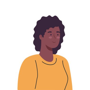 siyah kadın çizgi film izole vektör tasarımı