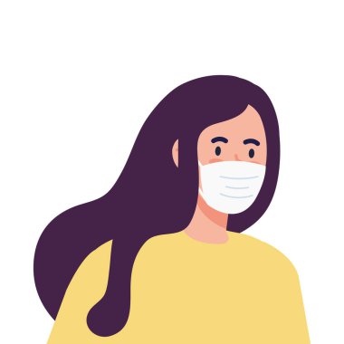 Maske vektör tasarımlı yeni normal kadın