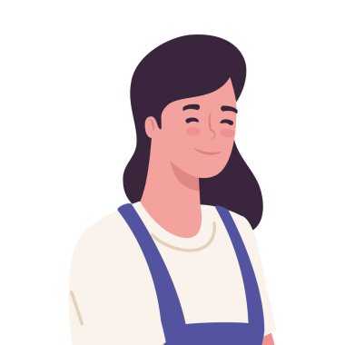 Önlük vektör tasarımlı kadın çizgi filmi