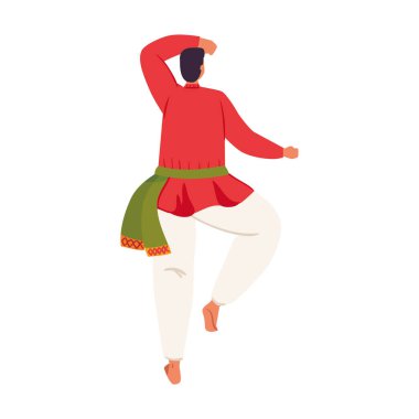 Hint adam çizgi film dans vektör tasarımı