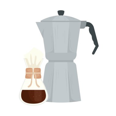 kahve demliği ve çanta vektör tasarımı