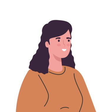 kadın çizgi film izole vektör tasarımı