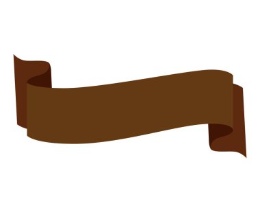 İzole edilmiş kahverengi kurdele ikon vektör tasarımı