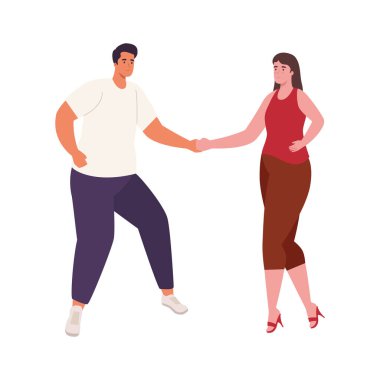 Kadın ve erkek dans vektör tasarımı