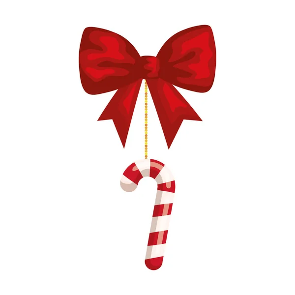 Feliz Navidad caramelo con diseño de vector de corbata — Vector de stock