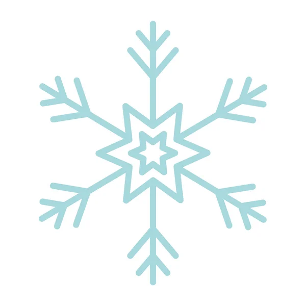 Blue snowflake of winter season vector design — Stock Vector