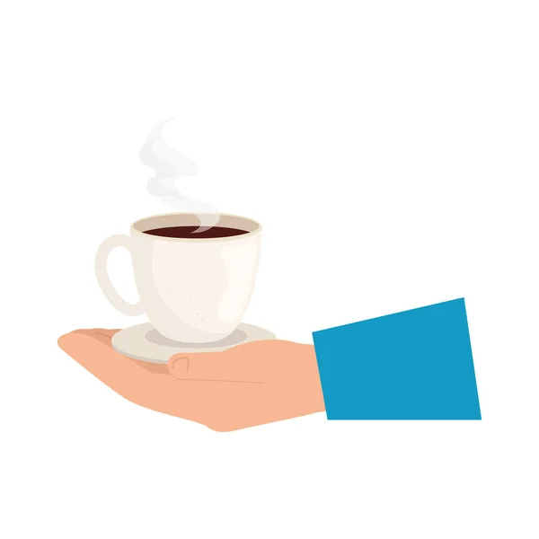 Чашка кофе на руки векторный дизайн — стоковый вектор