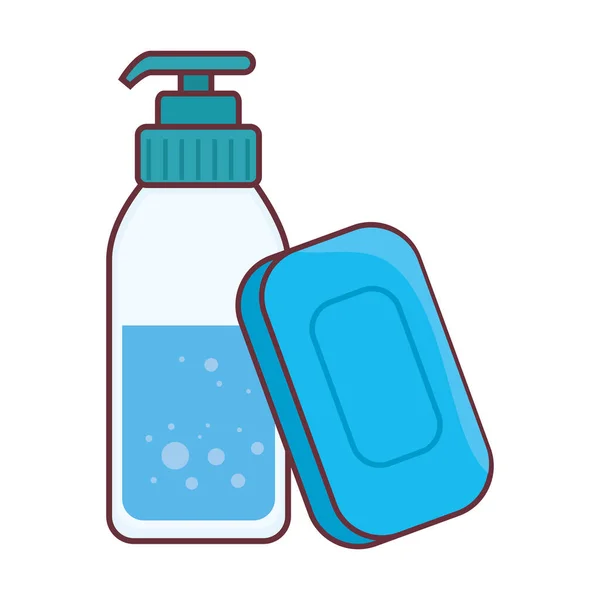 肥皂棒和瓶子病媒设计 — 图库矢量图片