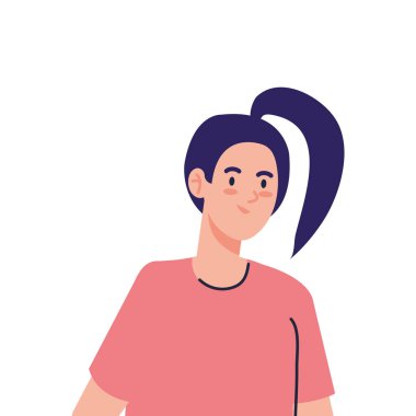 kadın çizgi film izole vektör tasarımı