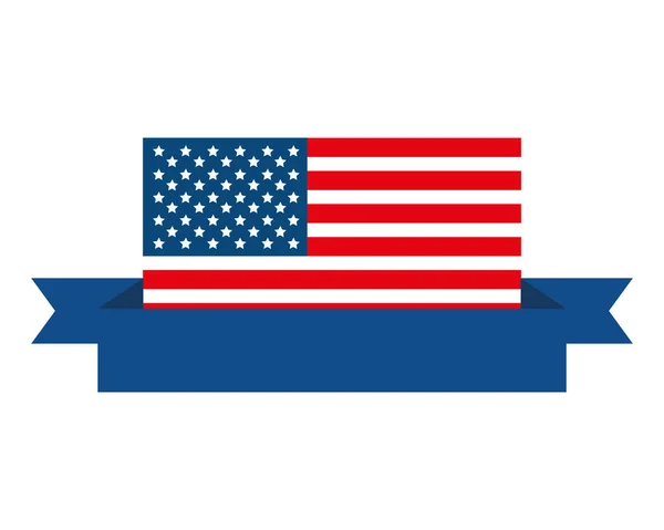 Флаг США с векторным рисунком ленты — стоковый вектор