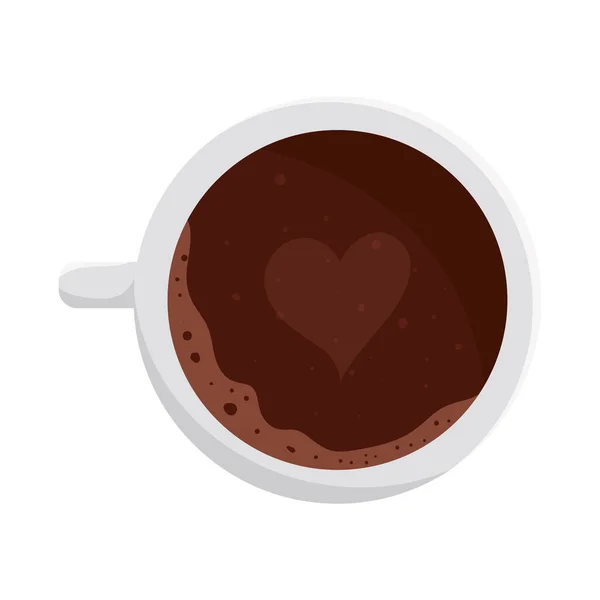 Coffee cup with heart vector design — Stock Vector